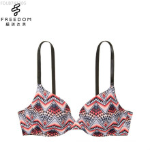 Customized simple design and digital printed very sexy comfort 3/4 cup model plus size women push up bra